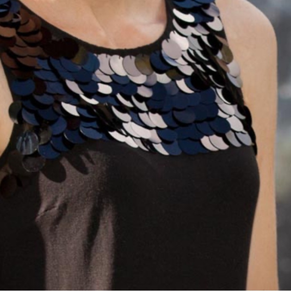 ✨ Belldini Black Sleeveless Blouse with Paillettes Detail